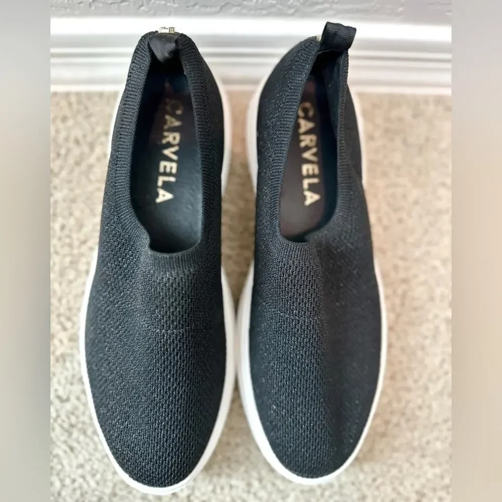 CARVELA | Black Comfort Knit Platform Slip-On Sneakers | Size 41 - Picture 4 of 6